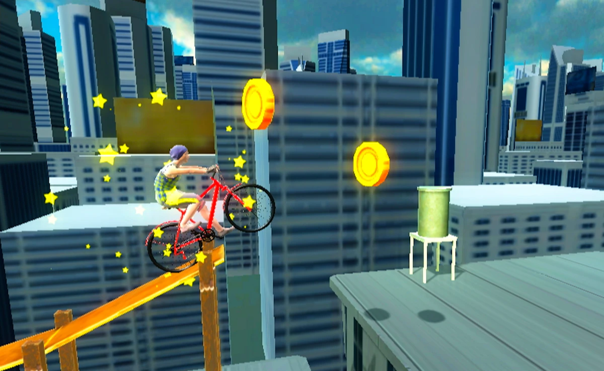 Bike Stunts Of Roof Game